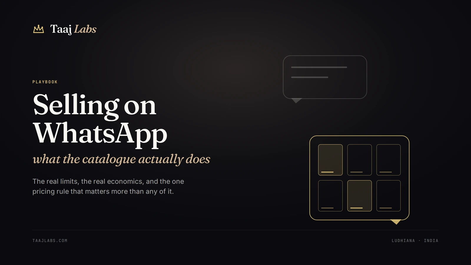 Taaj Labs — Selling on WhatsApp: what the catalogue actually does
