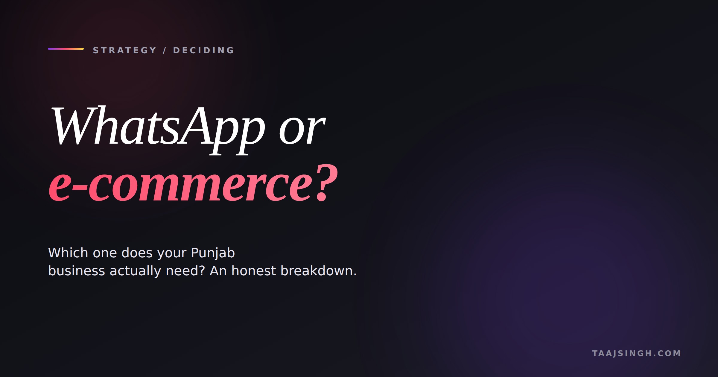 WhatsApp ordering vs full e-commerce